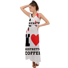 I Love Ristretto Coffee V-neck Chiffon Maxi Dress by ilovewhateva