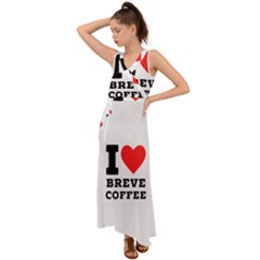 I Love Breve Coffee V-neck Chiffon Maxi Dress by ilovewhateva