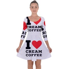 I Love Cream Coffee Quarter Sleeve Skater Dress by ilovewhateva