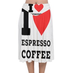 I Love Espresso Coffee Velvet Flared Midi Skirt by ilovewhateva