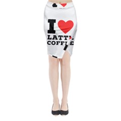 I Love Latte Coffee Midi Wrap Pencil Skirt by ilovewhateva