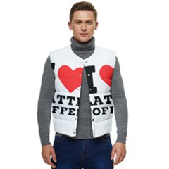 I Love Latte Coffee Men s Short Button Up Puffer Vest	 by ilovewhateva