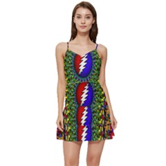 Grateful Dead Pattern Short Frill Dress by Wav3s