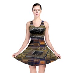 Processor Cpu Board Circuit Reversible Skater Dress by Wav3s