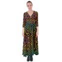 Circuit Hexagonal Geometric Pattern Background Pattern Button Up Maxi Dress View1