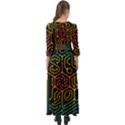 Circuit Hexagonal Geometric Pattern Background Pattern Button Up Maxi Dress View2