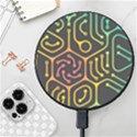 Circuit Hexagonal Geometric Pattern Background Pattern Wireless Fast Charger(Black) View1