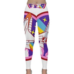 Badge-patch-pink-rainbow-rocket Classic Yoga Leggings by Wav3s