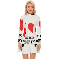 I Love American Coffee Long Sleeve Velour Longline Dress by ilovewhateva