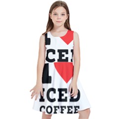 I Love Iced Coffee Kids  Skater Dress by ilovewhateva