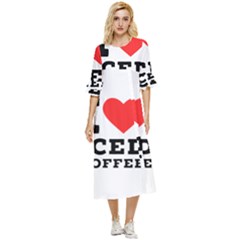 I Love Iced Coffee Double Cuff Midi Dress by ilovewhateva