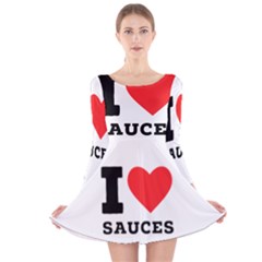 I Love Sauces Long Sleeve Velvet Skater Dress by ilovewhateva