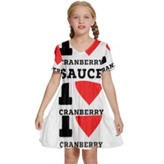 I Love Cranberry Sauce Kids  Short Sleeve Tiered Mini Dress by ilovewhateva