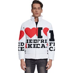 I Love Fried Cake  Men s Puffer Bubble Jacket Coat by ilovewhateva