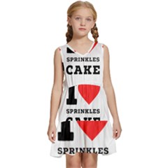 I Love Sprinkles Cake Kids  Sleeveless Tiered Mini Dress by ilovewhateva