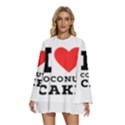 I love coconut cake Round Neck Long Sleeve Bohemian Style Chiffon Mini Dress View1