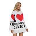 I love coconut cake Round Neck Long Sleeve Bohemian Style Chiffon Mini Dress View3