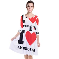 I Love Ambrosia Quarter Sleeve Waist Band Dress by ilovewhateva