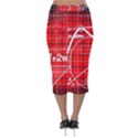 Geometry Mathematics Cube Velvet Midi Pencil Skirt View2