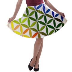 Mandala Rainbow Colorful A-line Skater Skirt by Ndabl3x