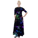 Snowflakes Snow Winter Christmas Half Sleeves Maxi Dress View2