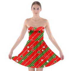 Christmas Paper Star Texture Strapless Bra Top Dress by Ndabl3x