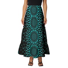 Ornament District Turquoise Tiered Ruffle Maxi Skirt by Ndabl3x