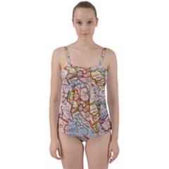 Map Europe Globe Countries States Twist Front Tankini Set by Ndabl3x