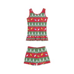 Christmas Papers Red And Green Kids  Boyleg Swimsuit by Ndabl3x