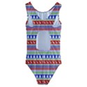 Christmas Color Stripes Pattern Kids  Cut-Out Back One Piece Swimsuit View2