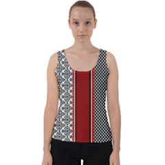 Background Damask Red Black Velvet Tank Top by Ndabl3x