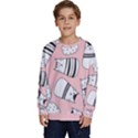 Cute Cats Cartoon Seamless-pattern Kids  Long Sleeve Jersey View1