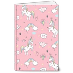 Cute-unicorn-seamless-pattern 8  X 10  Softcover Notebook by Vaneshart