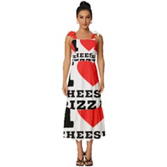 I Love Cheese Pizza Tie-strap Tiered Midi Chiffon Dress by ilovewhateva