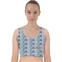 Fishes Pattern Background Theme Art Velvet Racer Back Crop Top by Vaneshop