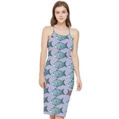 Fishes Pattern Background Theme Art Bodycon Cross Back Summer Dress by Vaneshop