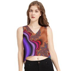 Colorful Piece Abstract V-neck Cropped Tank Top by Vaneshop