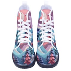 Paper Art Pastel Men s High-top Canvas Sneakers by Vaneshop