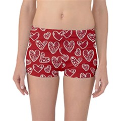 Vector Seamless Pattern Of Hearts With Valentine s Day Reversible Boyleg Bikini Bottoms by Wav3s