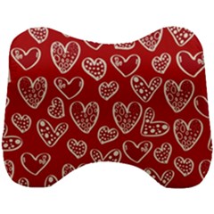 Vector Seamless Pattern Of Hearts With Valentine s Day Head Support Cushion by Wav3s