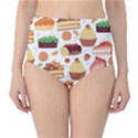 Seamless Pattern Hand Drawing Cartoon Dessert And Cake Classic High-Waist Bikini Bottoms View1