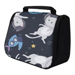 Space Cat Illustration Pattern Astronaut Full Print Travel Pouch (small) by Wav3s