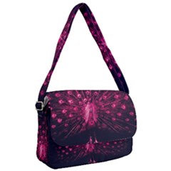 Peacock Pink Black Feather Abstract Courier Bag by Wav3s