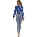 Cat Spacesuit Space Suit Astronaut Pattern Long Sleeve Deep-V Velour Top View4