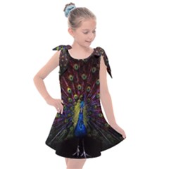 Peacock Feathers Kids  Tie Up Tunic Dress by Wav3s