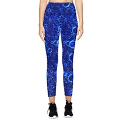 Blue Bubbles Abstract Pocket Leggings  by Vaneshop