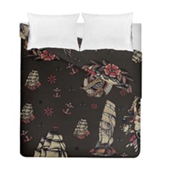 Vintage Tattoos Nautical Duvet Cover Double Side (full/ Double Size) by Vaneshop