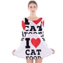 I love cat food Long Sleeve Velvet Skater Dress View1