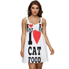 I Love Cat Food Ruffle Strap Babydoll Chiffon Dress by ilovewhateva