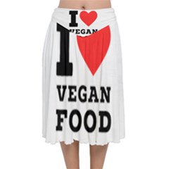 I Love Vegan Food  Velvet Flared Midi Skirt by ilovewhateva